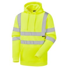 Supertouch Hi Vis Yellow Hooded Sweatshirt