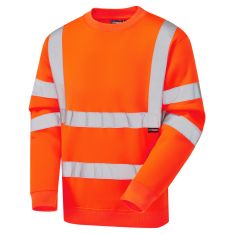 Supertouch Hi Vis Orange Crew Neck Sweatshirt
