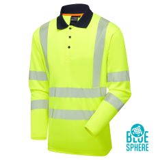  Essentials Hi-Vis Eco CoolMax Yellow Long Sleeve Polo