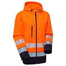Essentials Hi-Vis Eco Orange/Navy Hooded Softshell Jacket