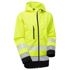 Essentials Hi-Vis Eco Yellow/Navy Hooded Softshell Jacket