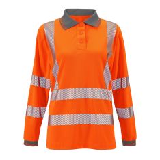 Ladies Hi Vis Orange Jaya Bird Eye Polo