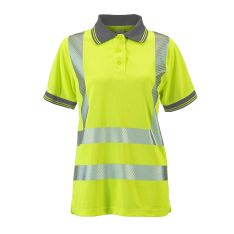 Ladies Hi Vis Yellow Savannah Bird Eye Polo