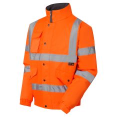 Supertouch Hi Vis Orange Fleece Lined Bomber Jacket