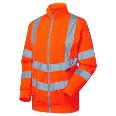 Women's Hi Vis Orange Eshaal Zipped Sweatshirt