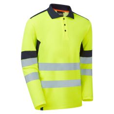 System Hi-Vis Eco Yellow CottonCool Long Sleve Polo