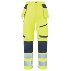 System Hi-Vis Eco Stretch Removable Holster Yellow Trousers 