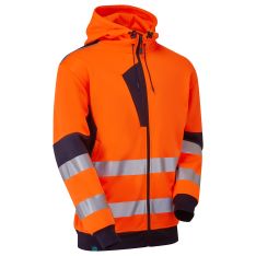 System Hi-Vis Eco Zip Thru Orange Hoodie 