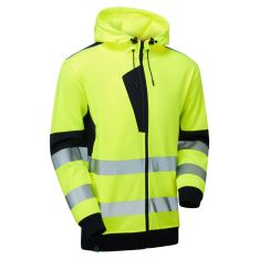 System Hi-Vis Eco Zip Thru Yellow Hoodie 