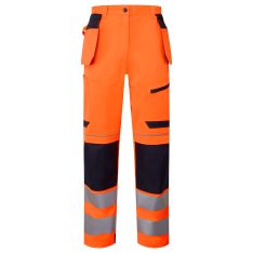 System Hi-Vis Eco Stretch Removable Holster Orange Trousers 