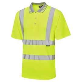 Supertouch Hi Vis Yellow Bird Eye Polo Shirt