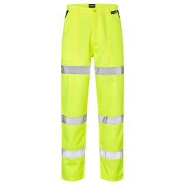 Supertouch Hi Vis Yellow 3 Band Polycotton Trousers