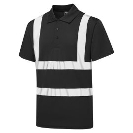 Supertouch Hi Vis Black Bird Eye Polo Shirt